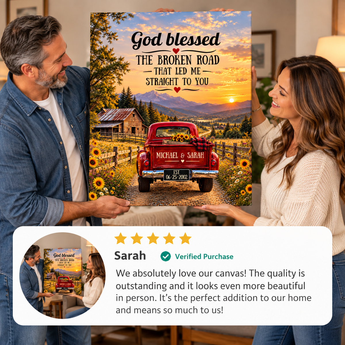 Personalized Anniversary Country Wall Decor