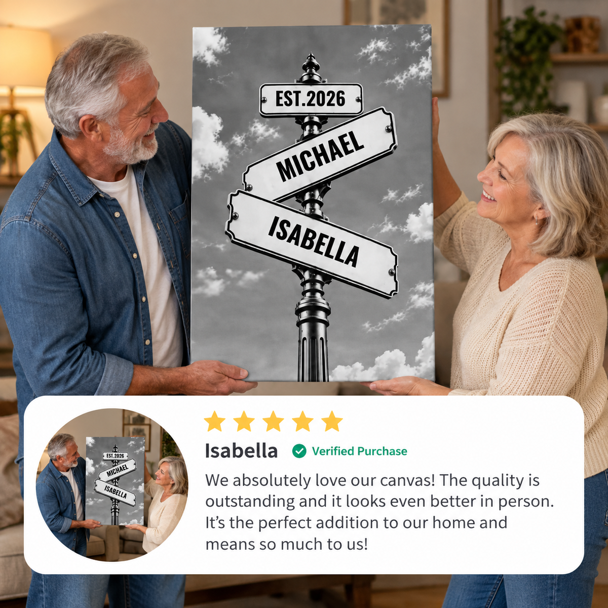 Custom Names Romantic Sign Wall Art