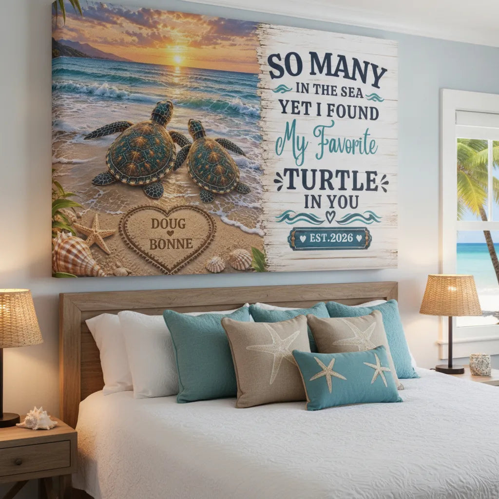Personalized Sea Turtle Anniversary Wall Decor