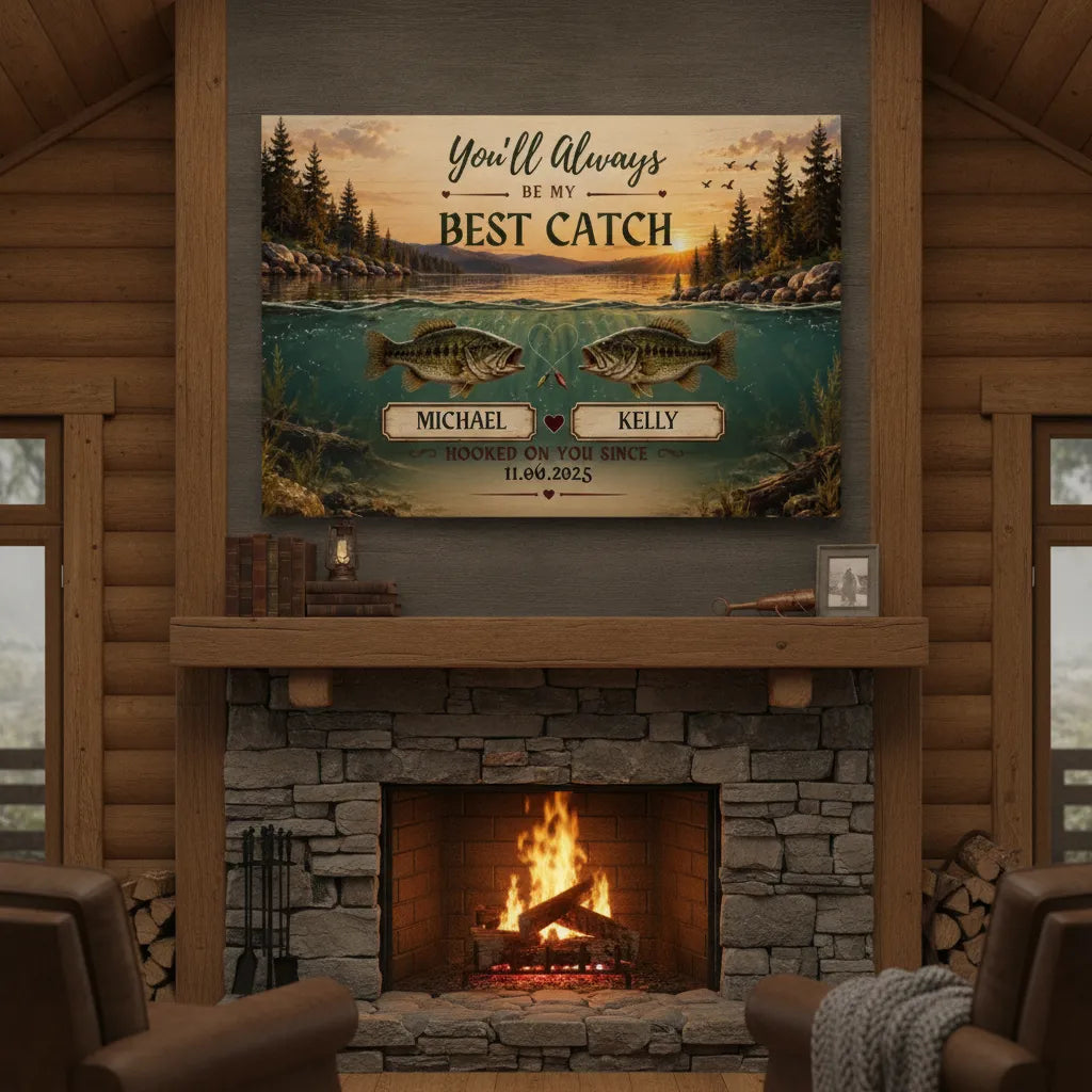 Personalized Fishing Anniversary Wall Decor