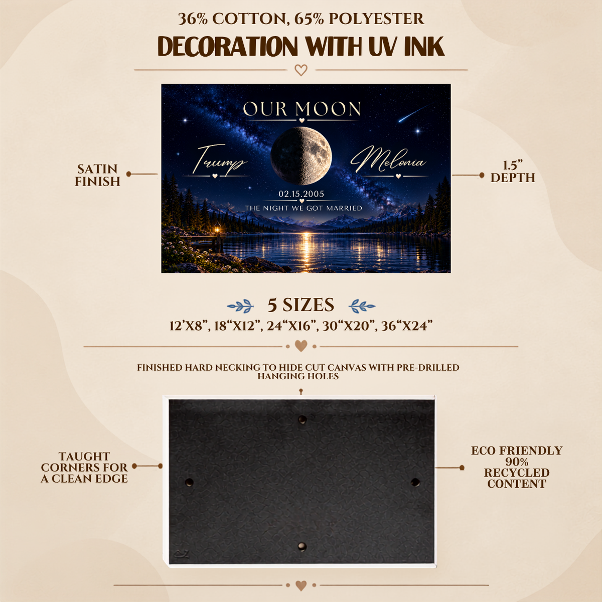 Custom Couple Moon Wall Art