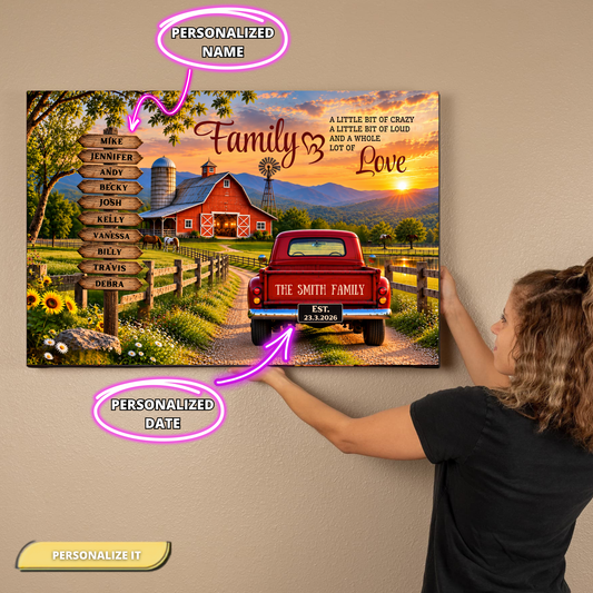 Personalized Family Farm Canvas