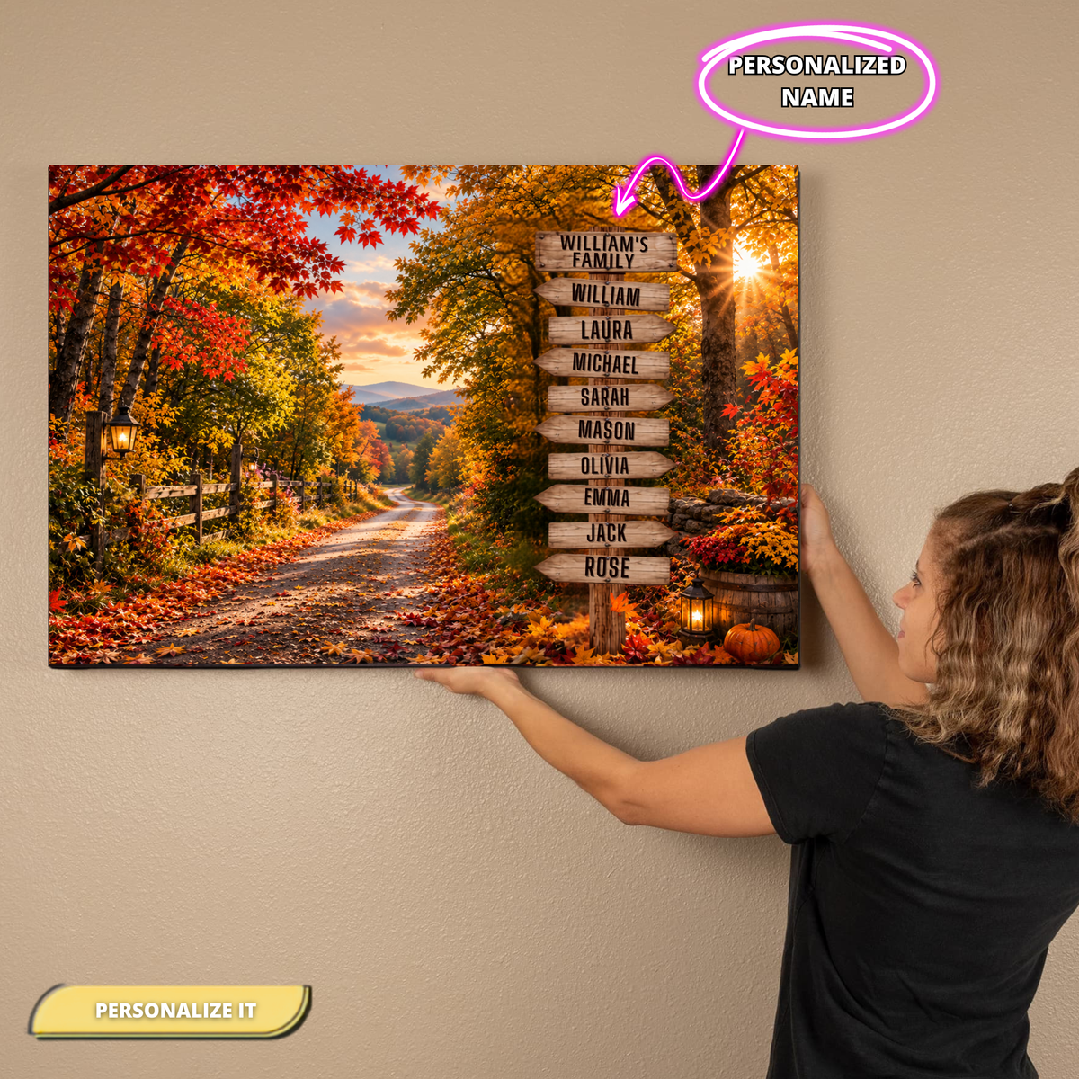 Personalized Farmhouse Fall Wall Art