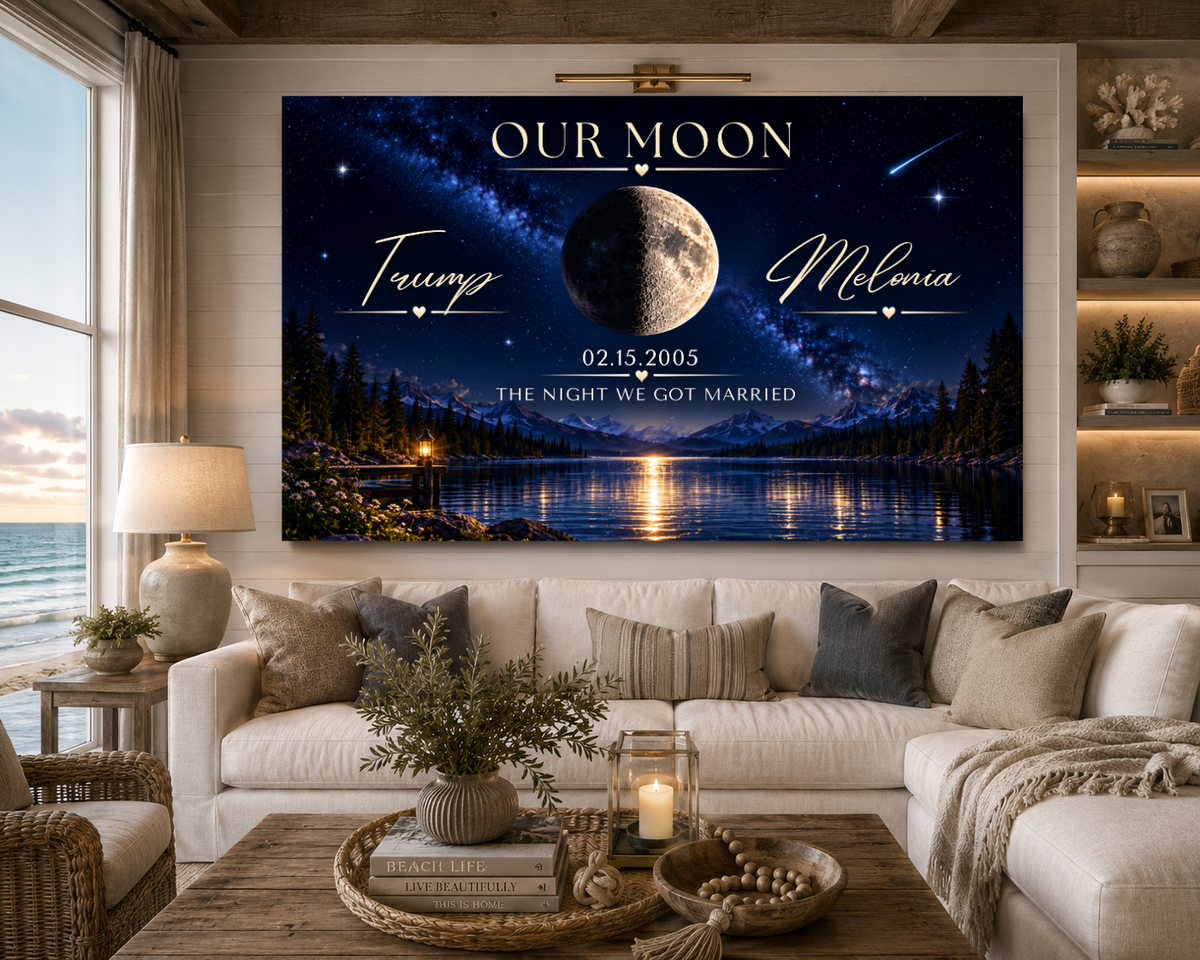 Our Moon Romantic Couple Wall Art