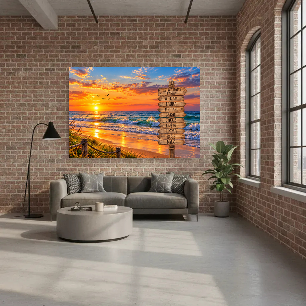 Coastal Sunset Family Wall Art