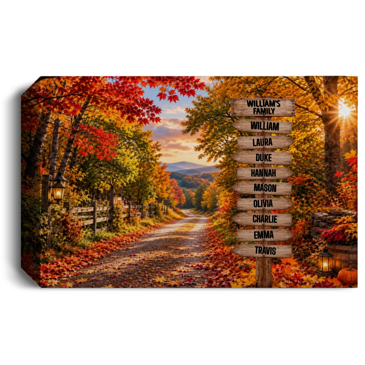 Personalized Family Fall Canvas