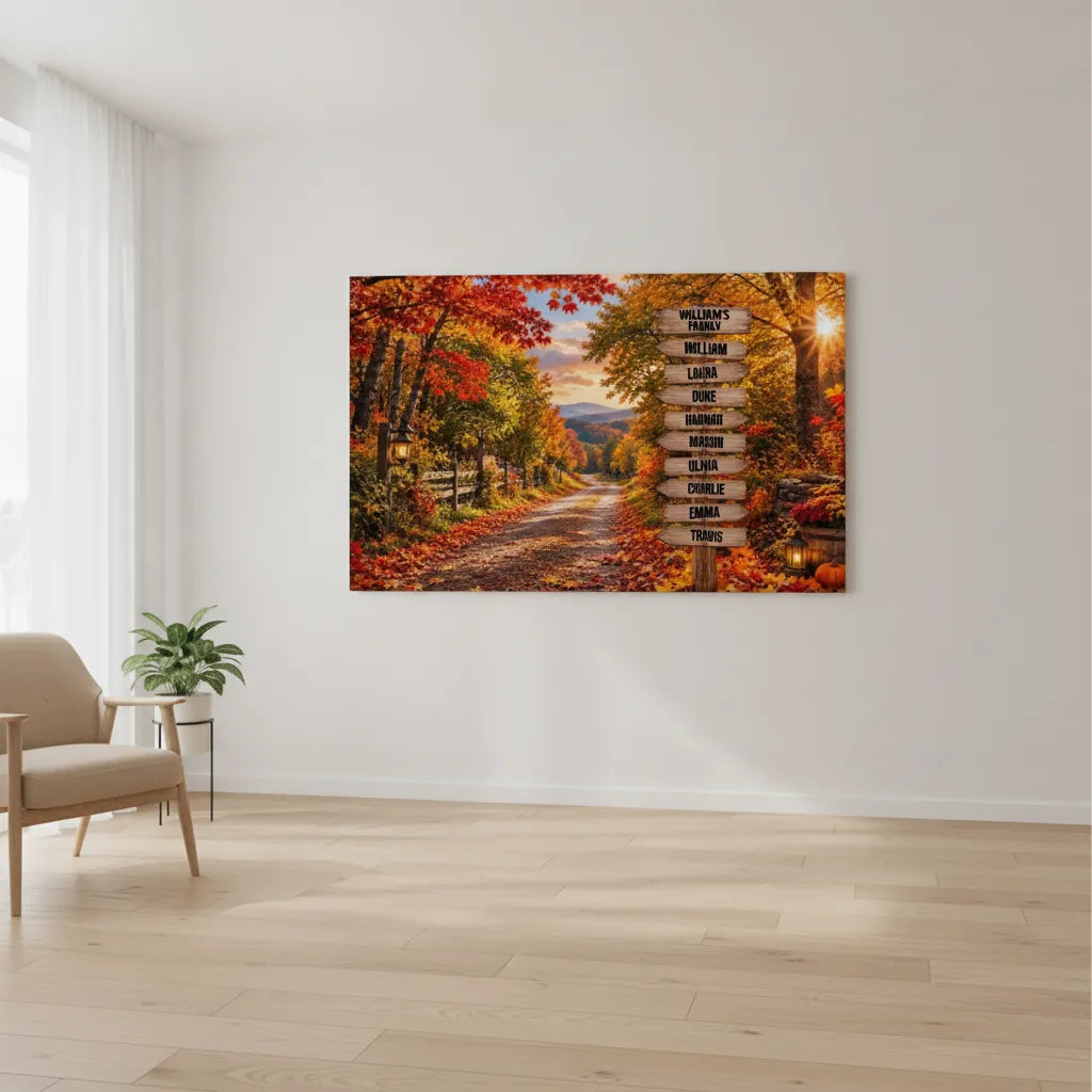 Personalized Family Autumn Canvas